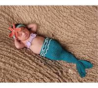 Bebé recién nacido, ropa de fotografía, fotografía infantil, ropa de peinado, accesorios, fotos de bebé, fotos de sirena (6)