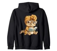 Bebé Reptil pequeño Libro Lectura gráfico Lagarto Gafas Grandes Sudadera con Capucha