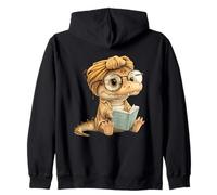 Bebé Reptil pequeño Libro Lectura gráfico Lagarto Gafas Redondas Sudadera con Capucha