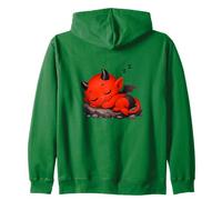 Bebé Rojo durmiendo Diablo sobre Rocas Formas manía Sudadera con Capucha