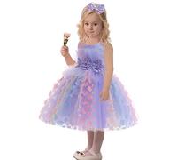 Bebé Ropa de Bautizo Vestido Flor Chica Vestidos Para Bodas Dama de Honor Princesa Paseo Cumpleaños Fiesta Tutú Vestido Bebé Bautismo Ropa Morado 9-12 Meses