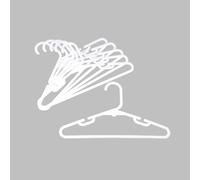 Bebé Suavizante, Set de 6 Perchas de plástico para Ropa de bebé Blanco