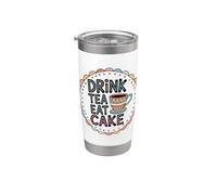 Bebe té come pastel lindo retro amante de la repostería Vaso térmico de acero inoxidable de doble pared