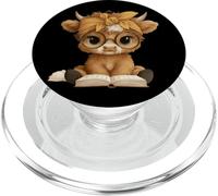 Bebé Vaca Libro Abierto Lectura Animal Amante gráfico Pantorrilla Redonda PopSockets PopGrip para MagSafe