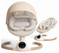 BEBE2LUXE Alpha : Silla Mecedora Eléctrica para Niños, Hamaca Bebé, Columpio Bebe, Hamaca eléctrica 0-9 kg, Bluetooth, pantalla táctil LED, música, arnés 3 puntos, temporizador