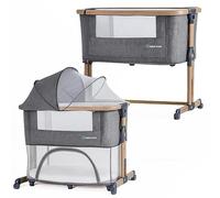 bebe2luxe Leo 3 en 1 - Cuna colecho Regulable en Altura, Cama de bebé Segura y Parque Infantil Modular, Desde Nacimiento hasta 36 Meses - Gris
