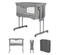 Bebeconfort Amara, Cuna Bebé, 0-6 Meses, 0-9 kg, Cuna Colecho Bebé, Cuna de Colecho y Moisés 2 en 1, Cuna Plegable en 3 Segundos, Fácil de Mover, Práctica Bolsa de Viaje, Tinted Grey