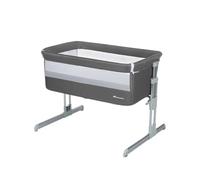 Bebeconfort Calidoo - Cuna auxiliar y cuna 2 en 1 de 0 a 6 meses (0-9 kg), inclinable, 5 alturas, colchón acolchado grande, lados de malla, lado ligeramente plegable, color gris tintado