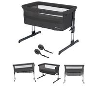 Bebeconfort Calidoo, Cuna Bebé y Moisés 2 en 1, 0-6 Meses (0-9 kg), Cuna Colecho Bebé Reclinable, 5 Alturas, Colchón Grande, Laterales de Malla, Lateral Deslizable de Fácil Plegado, Tinted Graphite