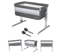 Bebeconfort Calidoo, Cuna Bebé y Moisés 2 en 1, 0-6 Meses (0-9 kg), Cuna Colecho Bebé Reclinable, 5 Alturas, Colchón Grande, Laterales de Malla, Lateral Deslizable de Fácil Plegado, Grey Mist