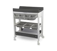 Bebeconfort Dolphy Bañera Cambiador 2 en 1, 0-11 kg, Grey Mist | 0-12 Meses, 4 Ruedas, Compartimentos, Colchón Acolchado, Drenaje Fácil