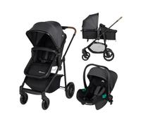 Bebeconfort Haze Trio, cochecito bebé 3 en 1, 0-4 años, máx. 22 kg, asiento 2 en 1, reversible y ligero, silla de paseo, silla de coche bebé i-Size, plegado compacto, cesta espaciosa, Tinted Grey
