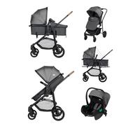 Bebeconfort Haze Trio, Cochecito bebé 3 en 1, 0 - 4 años, Máx. 22 kg, Asiento 2 en 1, Reversible y ligero, Silla de paseo, Silla de coche bebé i-Size, Plegado compacto, Cesta espaciosa, Tinted Stone