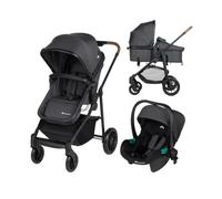 Bebeconfort Haze Trio, Cochecito bebé 3 en 1, 0-4 años, Máx.22 kg, Asiento 2 en 1, Reversible y ligero, Silla de paseo, Silla de coche bebé i-Size, Plegado compacto, Cesta espaciosa, Mineral Graphite