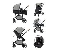 Bebeconfort Haze Trio Lux, Carrito Bebe 3 en 1 con Silla Coche Bebé i-Size, 0-4 Años Máx. 22 kg, Asiento 2 en 1 reversible, Reclinación Total, Plegado Compacto, Silla de Paseo Ligera, Tinted Grey