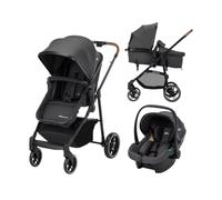 Bebeconfort Haze Trio Lux, Cochecito bebé 3 en 1, 0-4 años, Máx.22 kg, Asiento 2 en 1, Reversible y ligero, Silla de coche bebé i-Size, Plegado compacto, Cesta espaciosa, Mineral Graphite