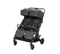 Bebeconfort Mane Carrito Gemelar, 0-22 kg, Mineral Graphite | Plegado Automático, Reclinación Total, Barras de Seguridad Giratorias, Arnés 5 Puntos, Burbuja Impermeable, Cesta 8 kg