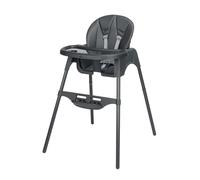 Bebeconfort Meely Plus, Trona Bebe 2 en 1, 6 meses- 3 años, Cojines Acolchados, Silla Infantil Ligera (4 kg), Reposapiés y Bandeja Regulables, Respaldo Reclinable con Una mano, Tinted Graphite