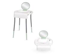 Bebeconfort Mini Lavabo Infantil Montessori, 18 Meses-5 Años, Blanco | Lavabo Montessori con Espejo Abatible, Espacio de Almacenaje, 4 Patas Regulables, Independiente o en Borde de Bañera
