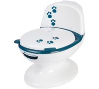 Bebeconfort Mini Size Toilet, Orinal bebé, 1-3 años, 0-20 kg, Diseño realista con protección antisalpicaduras, Sonido real de cisterna, Cubeta extraíble, Fácil de limpiar, Pata de goma, Osito Azul