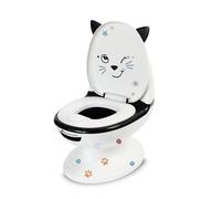 Bebeconfort Mini Size Toilet, Orinal bebé, 1-4 años, 0-20 kg, Diseño realista con protección antisalpicaduras, Sonido real de cisterna, Cubeta extraíble, Fácil de limpiar, Pata de goma, Black & White