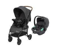 Bebeconfort Misty Duo, Silla de Paseo Compacta 2 Piezas, con i-Size Silla Coche Bebe, Cesta de hasta 8 kg, Bandeja para seguridad y juego, 0-4 años(máx. 22kg), Plegable y Reclinable, Mineral Graphite
