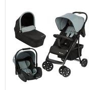 Bebeconfort Roadeo Trio, sistema de viaje con silla paseo reclinable y plegable, capazo, silla coche bebe 0-13 kg grupo 0+, para niños de 0 a 4 años hasta 22 kg, color gris