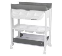 Bebeconfort Rosie 2 en 1 Módulo cambiador y de baño para bebé, Múltiples compartimentos de almacenamiento, Fácil de mover, Mineral Gray