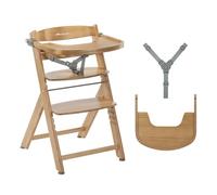 Bebeconfort Timba 2 Trona Evolutiva Bebé Madera, +6 Meses, Hasta 110 kg, Silla Trona Bebé Comedor Ergonómica, Apta para Mayoría de Mesas, Bandeja Extraíble, Asiento/Reposapiés Regulables, Natural Wood