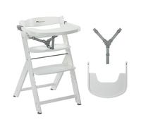 Bebeconfort Timba 2 Trona Evolutiva Bebé Madera, +6 Meses, Hasta 110 kg, Silla Trona Bebé Comedor Ergonómica, Apta para Mayoría de Mesas, Bandeja Extraíble, Asiento/Reposapiés Regulables, White