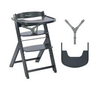 Bebeconfort Timba 2 Trona Evolutiva Bebé Madera, +6 Meses, Hasta 110 kg, Silla Trona Bebé Comedor Ergonómica, Apta para Mayoría de Mesas, Bandeja Extraíble, Asiento/Reposapiés Regulables, Warm Grey