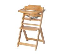Bebeconfort Timba Evolutive Wooden High Chair, 6 Months-99 Years, Up to 110 kg, Baby High Chair, Removable Tray, Adjustable Seat & Footrest, 3-point Safety Harness, Fits Timba Baby, Natural Wood