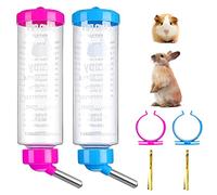 Bebedero Antigoteo para Hamster, Cobaya, Conejo y Pequeños Animales - Botella de Agua para Mascotas Ratas Hurones 250ml Rojo Amarillo