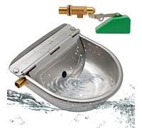 Bebedero Automático de Acero Inoxidable para Perro, 2 Válvulas de Flotador | Tapón de Drenaje, Fuente de Agua para Ganado, Caballos, Cabras, Ovejas y Cerdos
