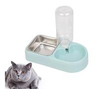 Bebedero Automático Doble para Mascotas, Diseño Creativo, Azul | Pp y Acero Inoxidable, Uso en Hogar o Tienda, para Perros y Gatos, Pieza Práctica y Decorativa