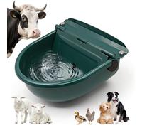 Bebedero Automático para Ganado, Bebedero de Acero Inoxidable con Válvula de Flotador Ajustable y Tapón de Drenaje, para Caballos, Vacas, Cabras, Ovejas y Perros (Verde Oscuro)