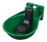 Bebedero Automático para Ganado Válvula Táctil y Diseño Curvo | Cuenco Único, Plástico E Hierro, Negro o Verde, para Terneros y Ovejas, Montaje en Pared