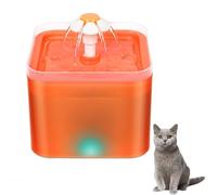 Bebedero Automático para Gatos Y Perros De 2 L (67 Oz) con Bomba Silenciosa, Dispensador De Agua con Luz LED Y 3 Modos De Dispensación,Naranja