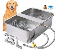 Bebedero AutomáTico para Perros, 25L para Razas Grandes, Abrevadero Inoxidable para Perros, Bebedero para Mascotas, Dispensador AutomáTico Extragrande para Gatos, Gallinas y Ganado