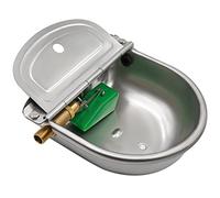 Bebedero AutomáTico para Perros, Abrevadero de Acero Inoxidable para Pollos con VáLvula de Flotador de LatóN y TapóN de Drenaje para Ganado Vacuno, Caballos, Cabras, Cerdos, Aves de Corral y Gatos