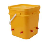 Bebedero Automático para Pollos con Barril de Mano de 12 L, Equipo para Beber Aves de Corral para Cubo de Pato Ganso + Cuenco para Pájaros Rojo Conjunto + Tornillos Negros