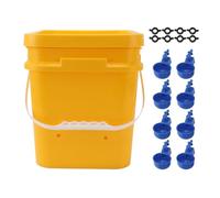 Bebedero automático para Pollos con Equipo de Bebida portátil para Aves de Corral de 12L para Pato Ganso (Cubo + Cuenco Pájaro Azul + Tornillos Negros)