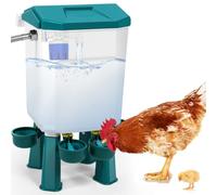 Bebedero automático para pollos de 7 l - Sistema de válvula de flotador con manguera de acero inoxidable y conector de grifo (3/4"), bebedero para aves de corral para patos, codornices, pavos y