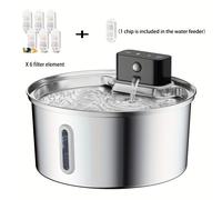 Bebedero automático recargable de acero inoxidable para perros de 3L 5V, fuente de agua inalámbrica para mascotas, bebedero con sensor de batería, comederos para gatos, sin enchufe USB de 5V 1A