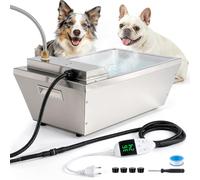 Bebedero calefactado 13L para Animales,Rellenado automático | antihielo termostato 6 niveles,cable anti-mordeduras 2,3m,acero inoxidable,perro gato gallina oveja caballo
