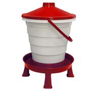 Bebedero de Cubo para Aves de Corral - Gran Capacidad y Facilidad de Uso - con Filtro para Mantener la Calidad del Agua - Bebedero con Patas para