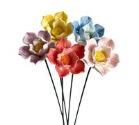 Bebedero Para Abejas 5 Estacas Florales Cerámicas | Bebedero Exterior para Mariposas con Baño de Polinizadores, Maceta, Patio Interior, Patio Trasero, Césped y Parque