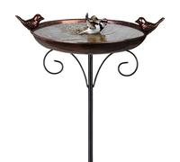 Bebedero para Aves | Cuenca Decorativa Estilo Antiguo - Bebedero Portátil Impermeable Decorativo para Jardines Balcones Y Terrazas con Diseño Poco Profundo para Atraer Fauna