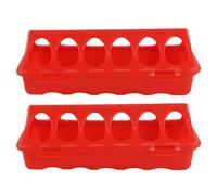 Bebedero para Aves de Corral - 7,87 x 3,54 x 2,56 Pulgadas 20 x 9 x 6,5 cm para codornices de 2 Piezas, Bebedero para, de ABS Rojo con 6 Ranuras para Patos, Palomas y Loros | Gabb