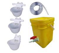 Bebedero para Aves De Corral con Juego De Cubos，Cuenco para Beber，Herramientas De Alimentación，Accesorios para Jaulas De Pájaros(Group A)